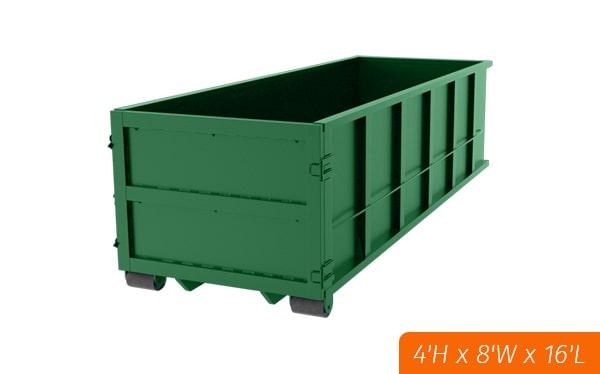 our dumpster rental services offer 15 yard dumpsters